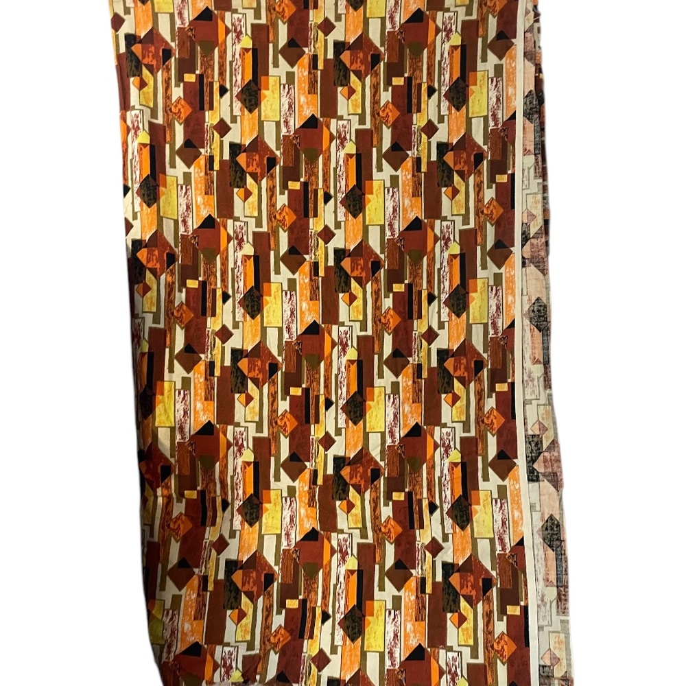 VINTAGE 1950s Mid‎ Century Modern Screen Print FABRIC 194" LONG/ 90 WIDE
